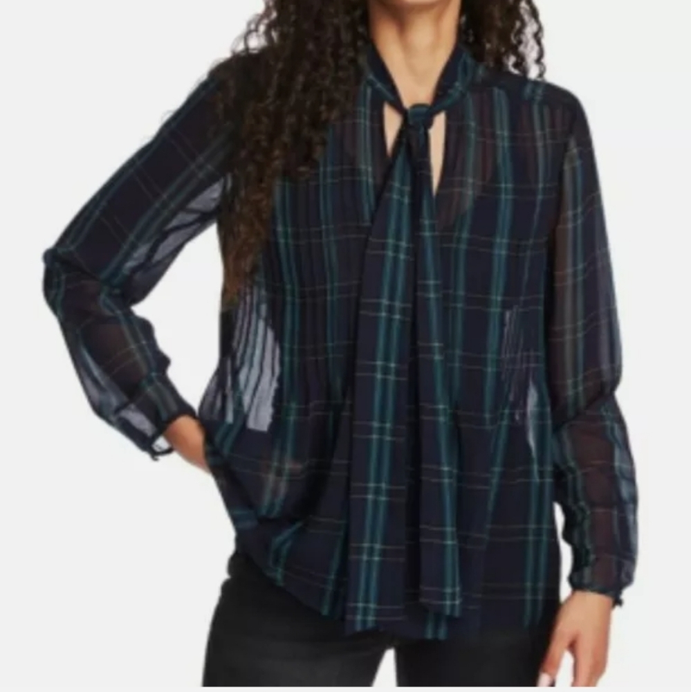 1. State Plaid blouse